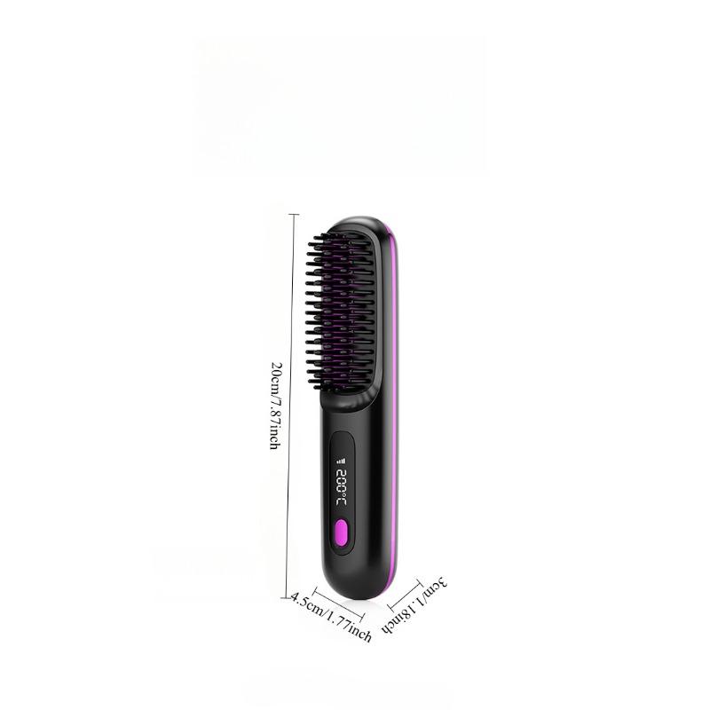 1 Wireless Hair Straightener Comb Heats Up Quickly Portable and Lightweight with Type-C Charging Port Anti-burn Design Charge Via USB