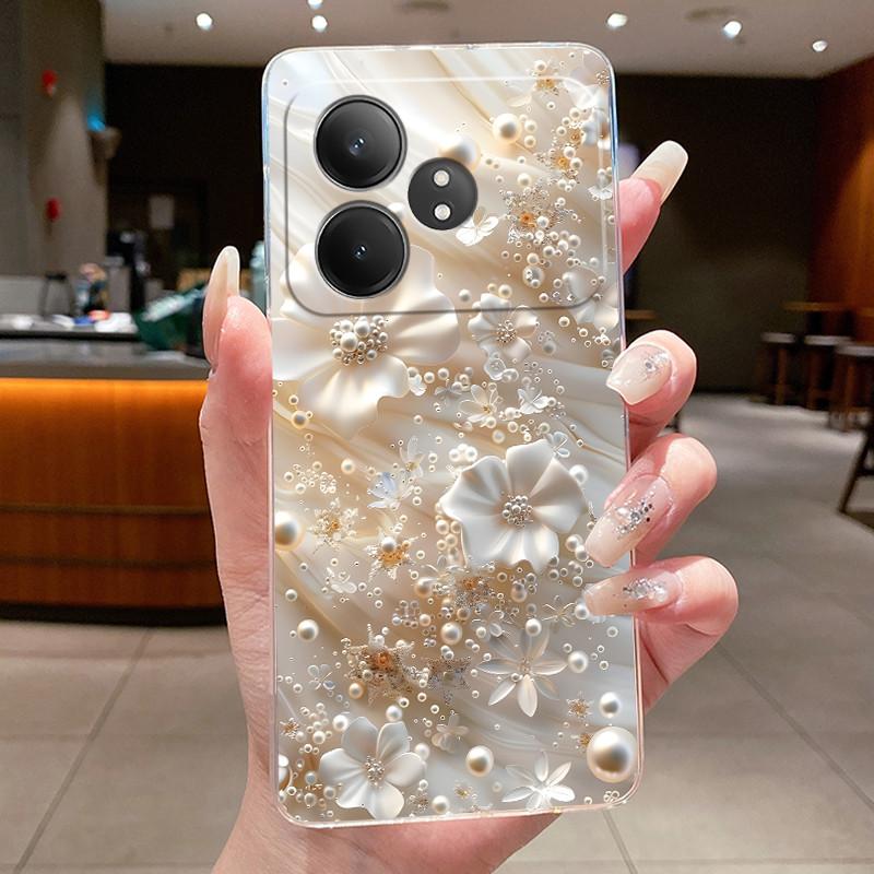 Phone Case For Realme GT Neo 6 SE/GT Neo6/GT 6T/Realme GT 6 Butterfly Bow Protective Casing Transparent Soft Silicone TPU Cover
