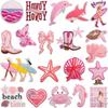 Pink Girl Surf Pie Team Embroidery Cloth Sticker Turtle Patch Sticker Bow Shell Decoration Embroidery Label Big Shark