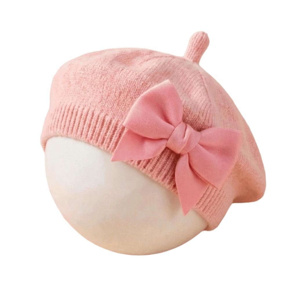 Bébé Doux Grande Fleur Beret Tricoté Chapeau Chaud Mignon Enfants Bonnet Casquette Quotidien