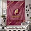 Wall Hanging Tapestry With Custom Name & Text, Queensland Maroons Decorative Tapestry For Bedroom