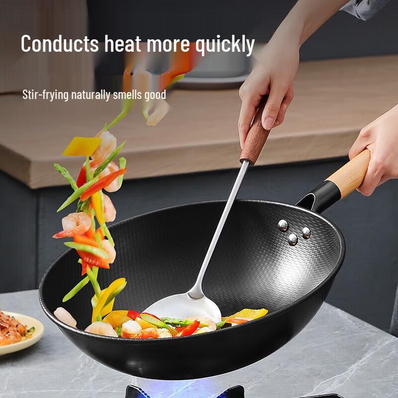 Chu Da Huang Shang Hua 3-Piece Non-Stick Wok Set