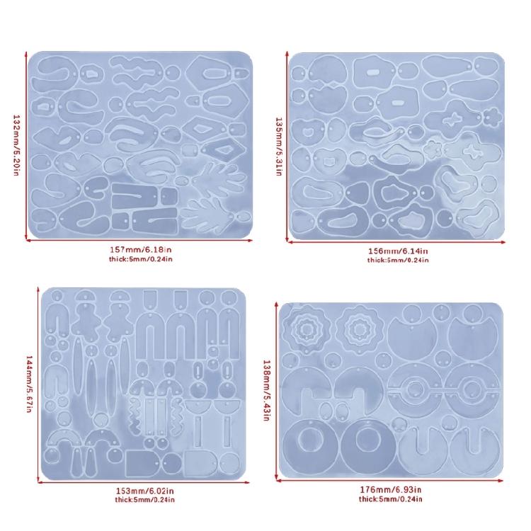 Unique Earring Silicone Molds Irregular Resin Jewelry Pendant Keychain Charm Mol