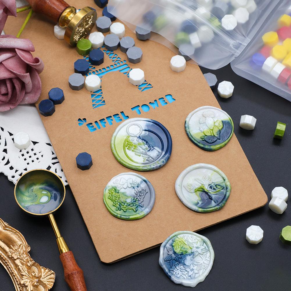 Stamp Beaded Waxes Octagon DIY Manual Account 100 Pieces Retro Decor Craft Ornaments for Envelope Gifts Invitation Card Supplies