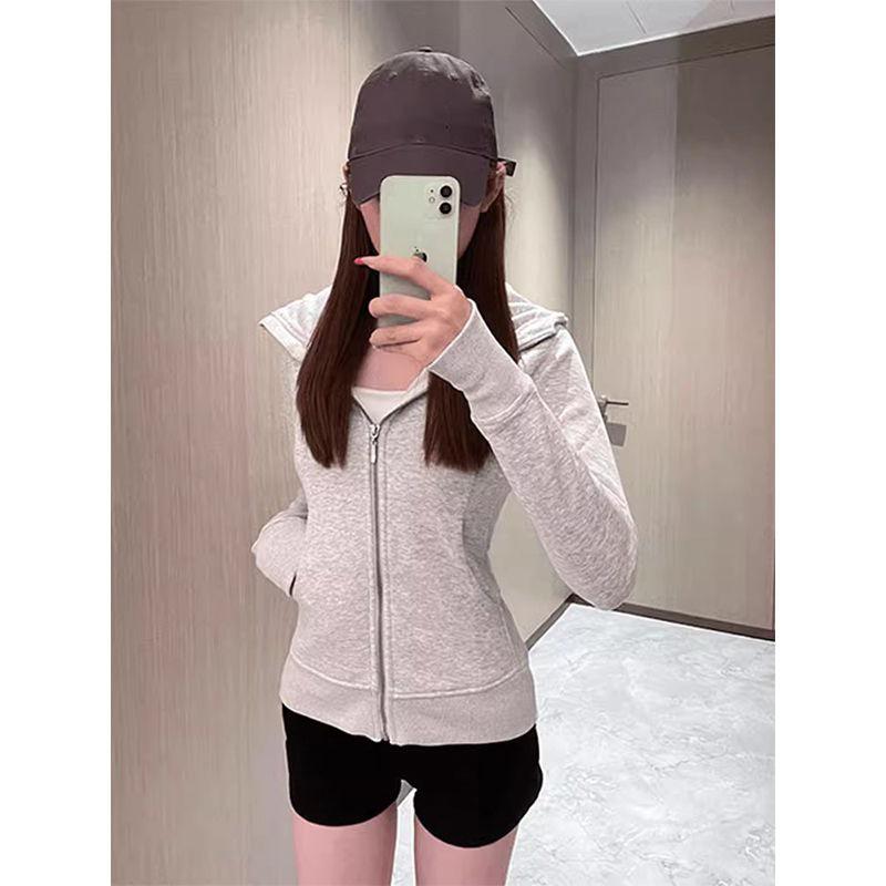 Women's Slimming Hooded Cardigan Sweatshirt - New Autumn/Winter Style with Zipper