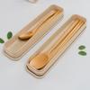 with Box Wooden Fork Chopsticks Natural Rice Soups Spoon Dinnerware Cutlery  Kitchen Accessories