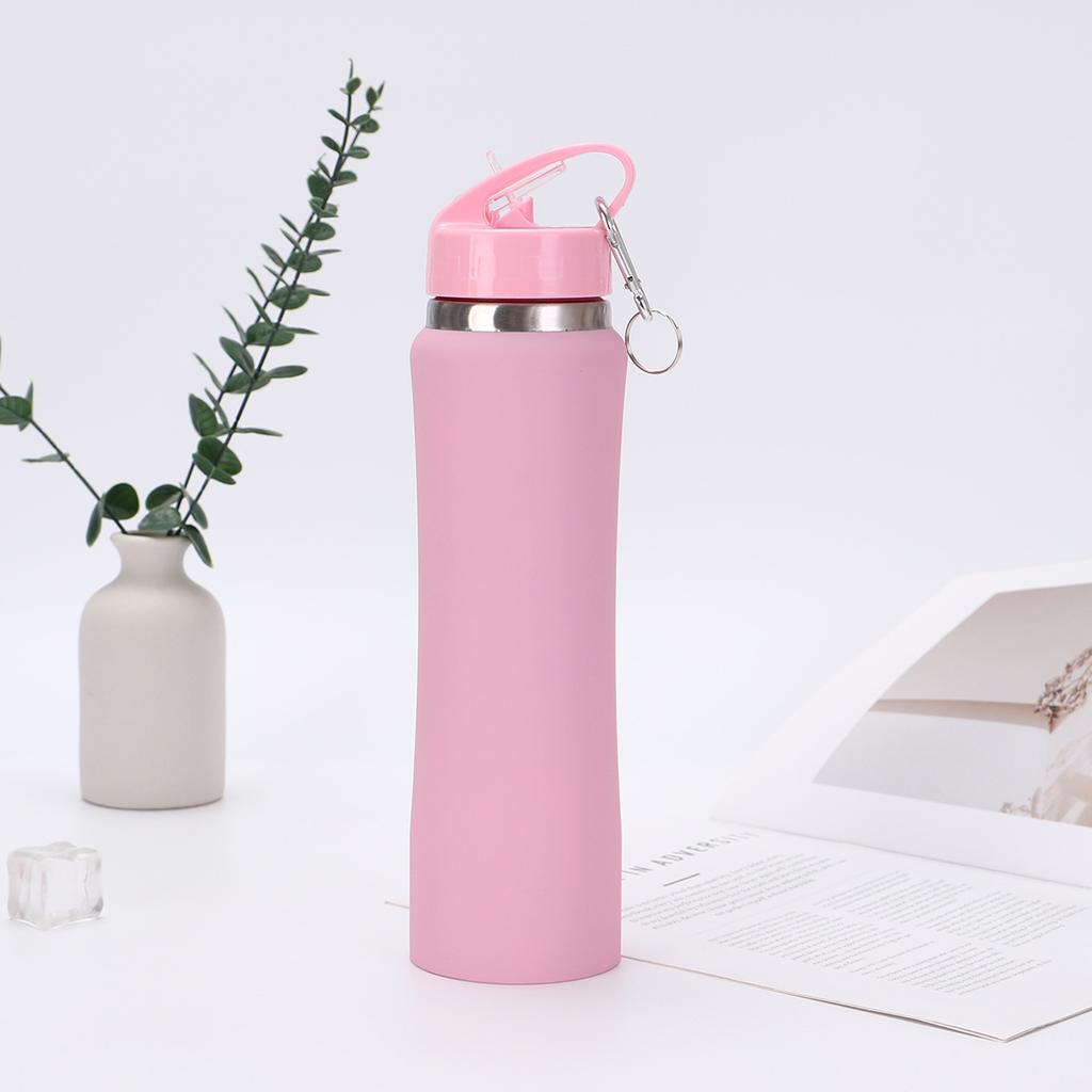 Simple 304 stainless steel thermos cup outdoor portable sports kettle creative small waist high value straw water cup