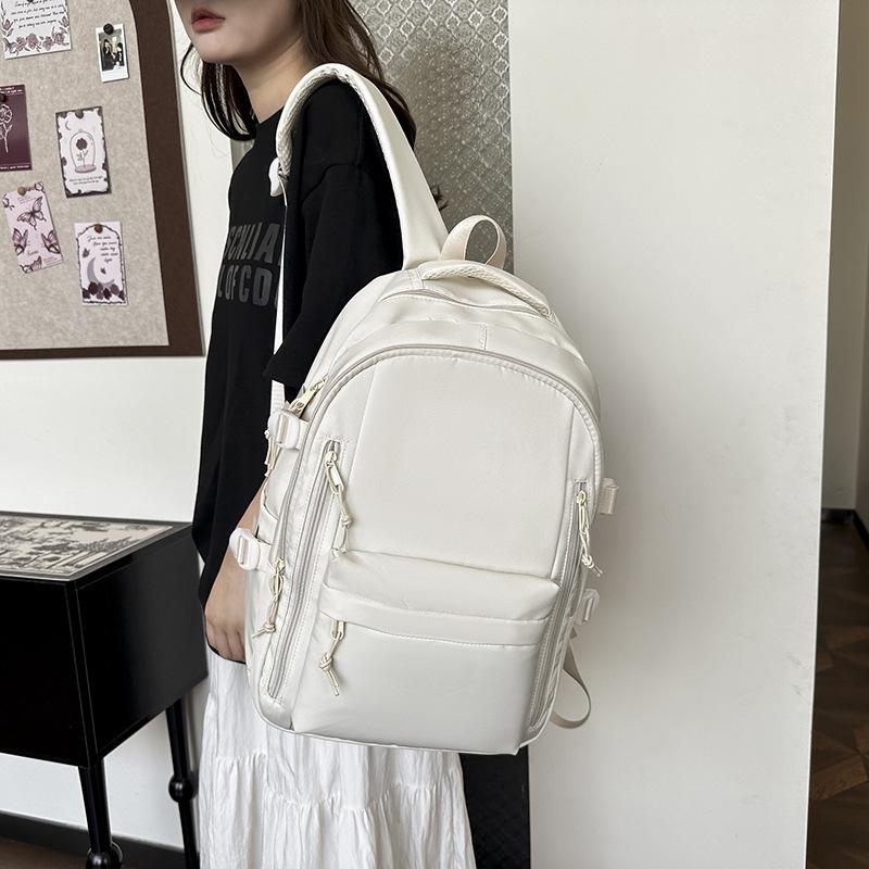 Custom Logo Backpack for Schools and Institutions: Stylish, Solid Color, Spacious, Trendy Campus-Style Bag for Students