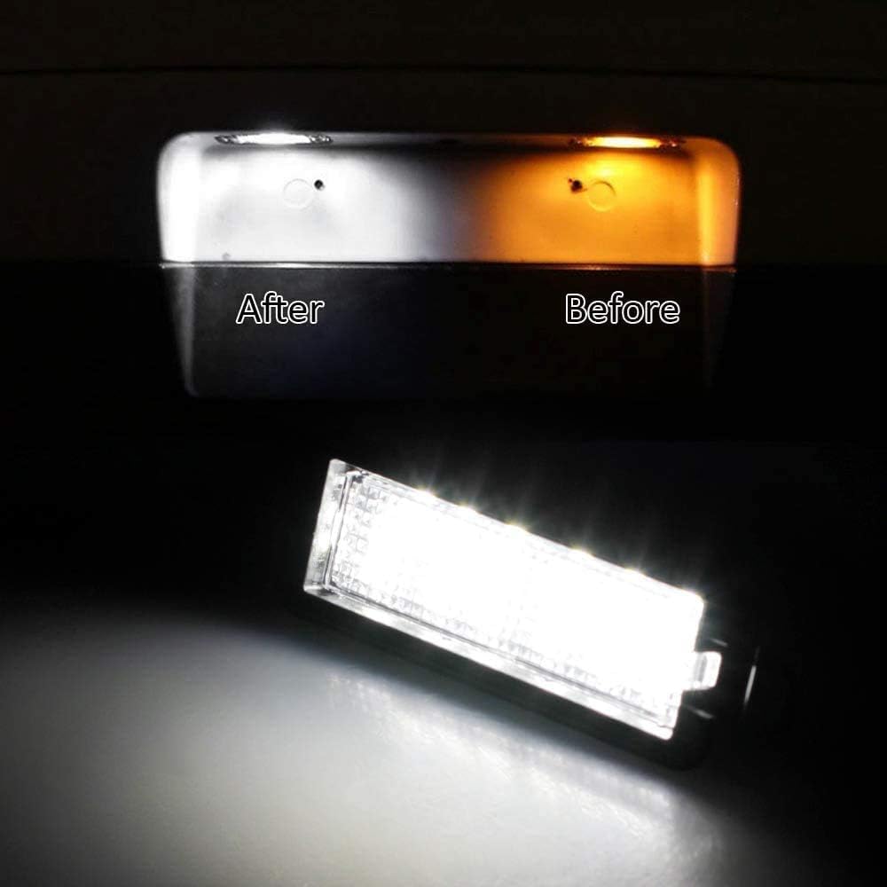LED License Plate Light Lamp Assembly For 2015- Dodge Charger Challenger Chrysler 300 Pacifica Jeep Compass 6000K Dimond White, Pack of 1