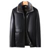 New Autumn and Winter Leather Jackets for Middle-aged and Elderly Dads, Down-lined Leather Jackets, Men's Business Casual Dad Outfits