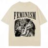 Funny Feminism Wolf Meme Graphic T Shirts Fashion Popular 90s Vintage Unisex Women Short Sleeve Oversized Cotton Casual Tshirts