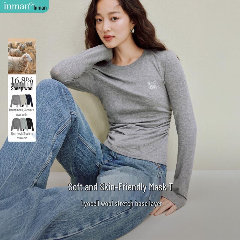 Inman Women's Lyocell Wool Blend Slim-Fit Base Layer T-Shirt