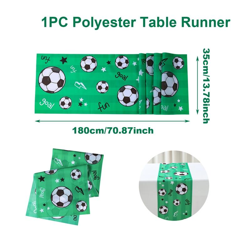 180x35cm Football Table Runner Soccer Birthday Decor Soccer Sports Theme Table Cover Football Birthday Baby Shower Supplies
