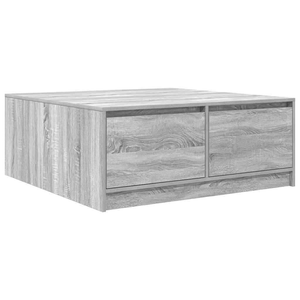 Coffee Table with Drawers Grey Sonoma 100x100x40 Cm