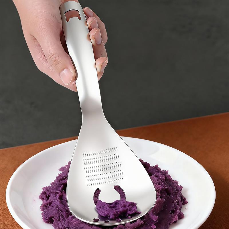 Multifunktionales Küchenutensil aus Edelstahl zum Kochen Knoblauch Ingwer Gemüse Reibe Mahler Löffel Küchenzubehör