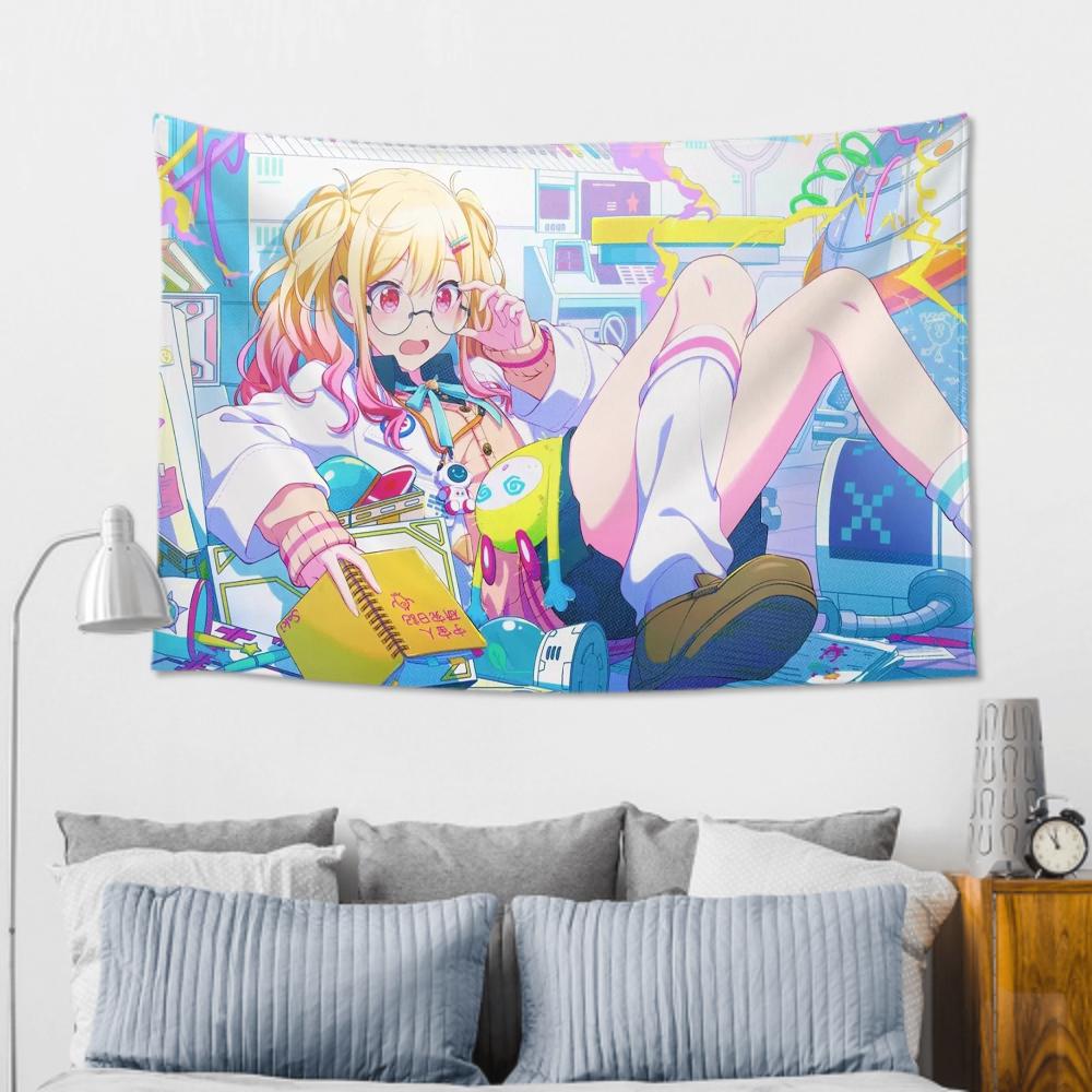 Tenma Saki Animation Game PProject SSekai Tapestry Room Decor Wall Cloth Party Hanging Background Room Decor Baby Room