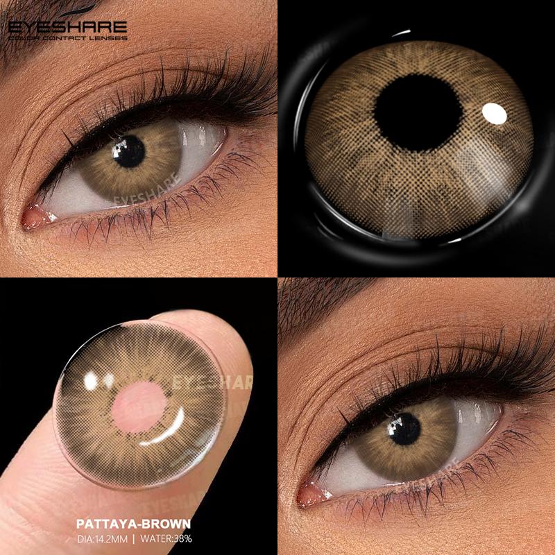 EYESHARE Blue Colored Contact Lenses Natural Brown Eye Makeup Contacts Grey Color Lens Korean Softlens Yearly Cosmetics for Women