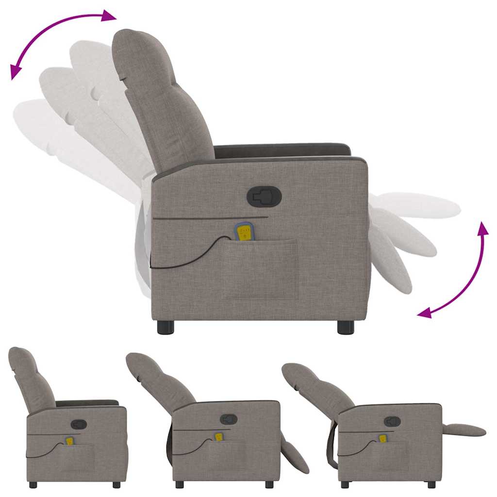 Massage Chair Taupe Fabric