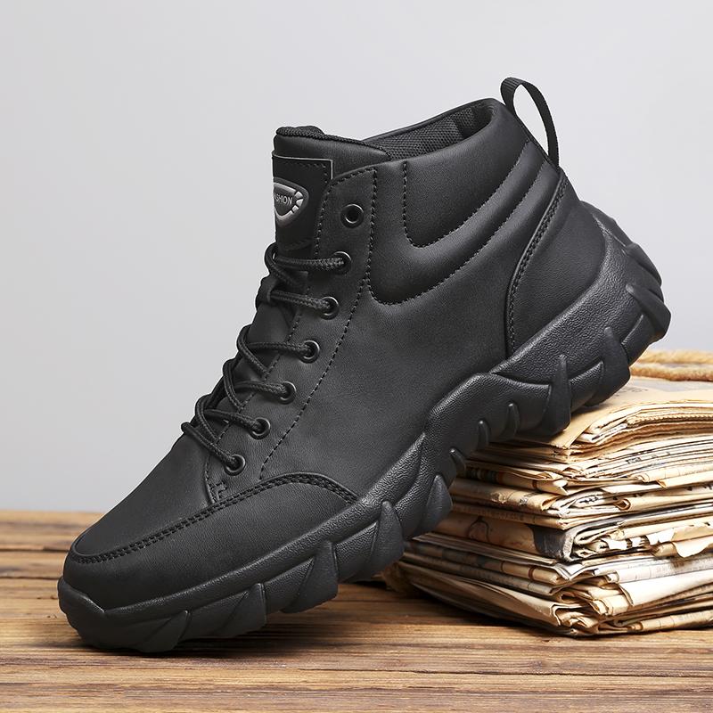 

Men Running Shoes Men Sneakers Anti-slip Handmade Leather Casual Ankle Boots Breathable Men s Walking Lace Up Lightweigh Boots 42
