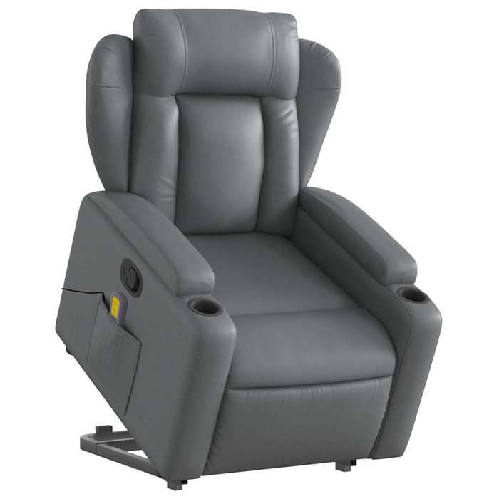 VidaXL Reclining Massage Armchair Grey Faux Leather 3204554