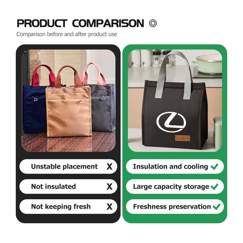 For Lexus 2025 New Portable Bento Bag Lunch Storage Bag Waterproof Office Cooler Lunch Box RX350 IS250 CT200h ES250 ES300h ADL1