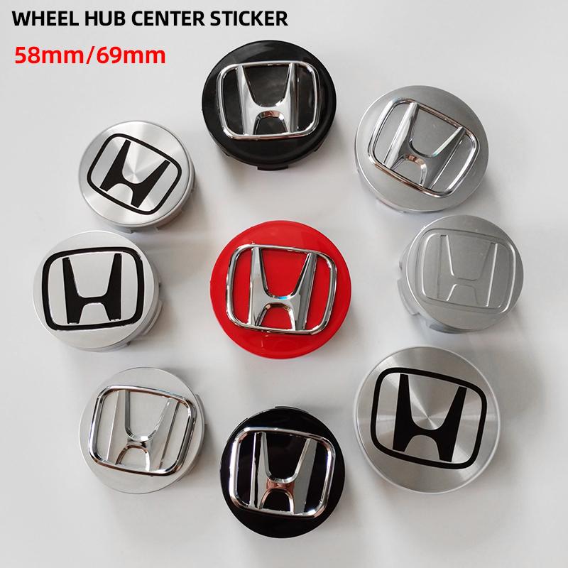 4PCS 58MM/69MM H Car Badge Wheel Center Cover Stickers Hub Caps Decal for Honda Accord Elysion CR-Z Odyssey SPIRIOR CRV
