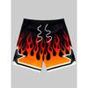 Herren Basketballshorts mit Flammen-Grafik
