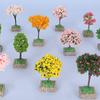 Dollhouse Mini Artificial Tree Willow Maple Tree Cherry Tree Model Ornaments Garden Decorations
