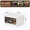 XL Folding Outdoor Storage Box with Wood Lid & Side Opening for Camping & Car Trunk Organization