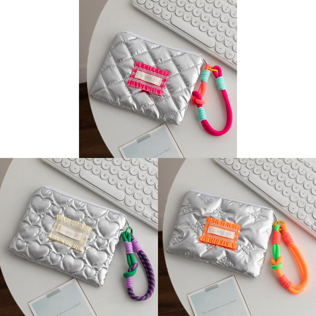 Colorful Stripe Polyester Waterproof Makeup Bag With Zipper Closure For Daily Use