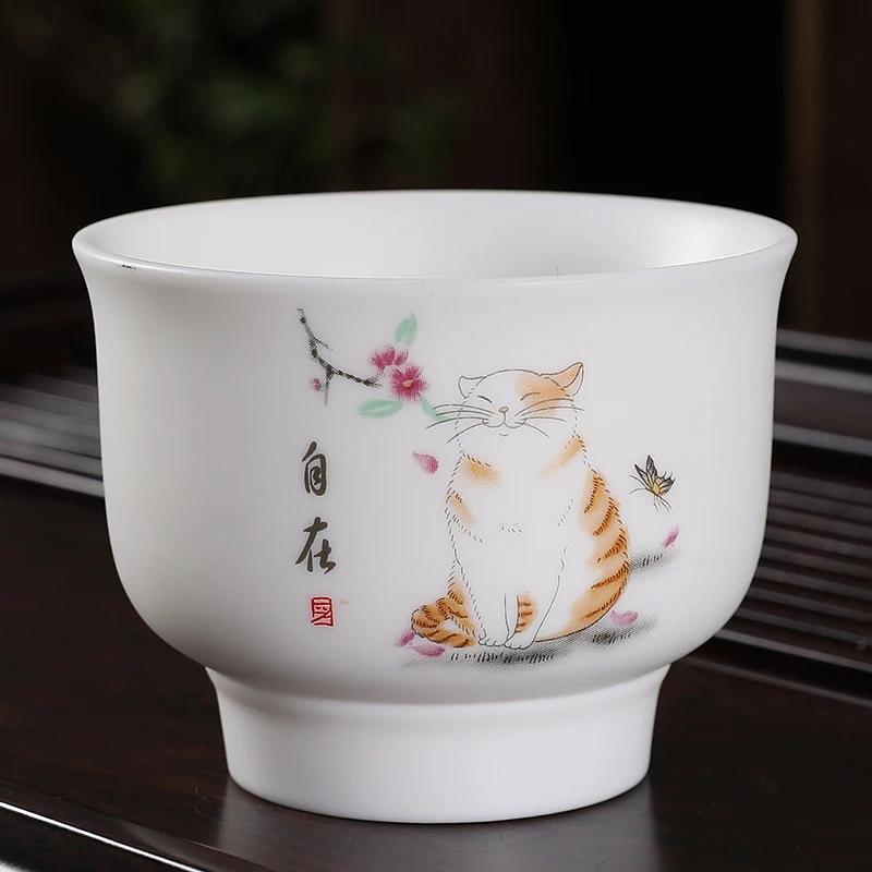 

Chinese style Ceramic Teacup Coffee Cup Exquisite Handmade Tea Bowl Home Tea Set Accessories Portable Personal Single Cup 120ML-130ML
