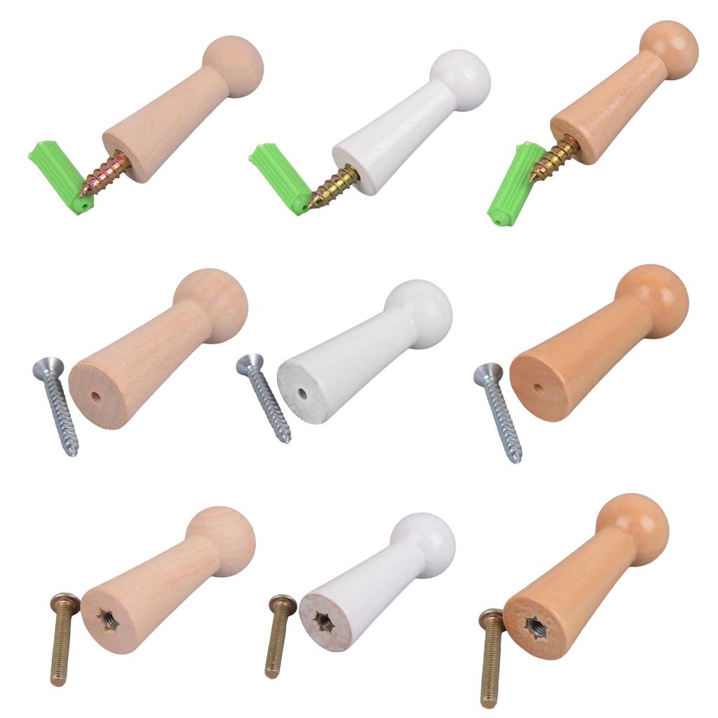 10 Stück Tragbare Robuste Holzschüttelstifte Klebehaken Praktisch für Handtücher Mäntel und Taschen im Badezimmer oder in der Küche