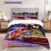 Train Pattern Bedding Quilt Set Quilt Cover Pillowcase Home Decoration Birthday Gift (1 * Duvet Cover + 2 * Pillowcase, Without Core)