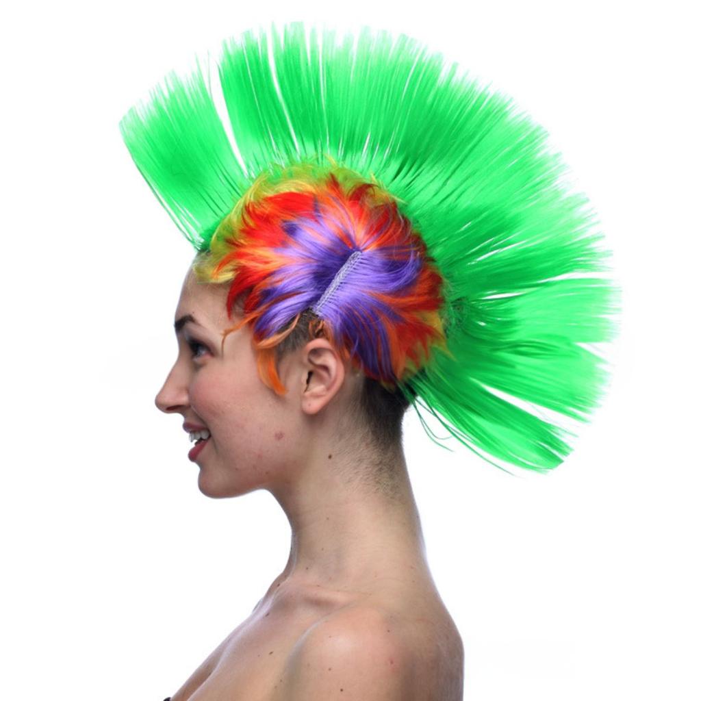 High Quality Color Cockscomb Synthetic Wig Fashion Festive Wacky Queue Wig for Cosplay Halloween Party