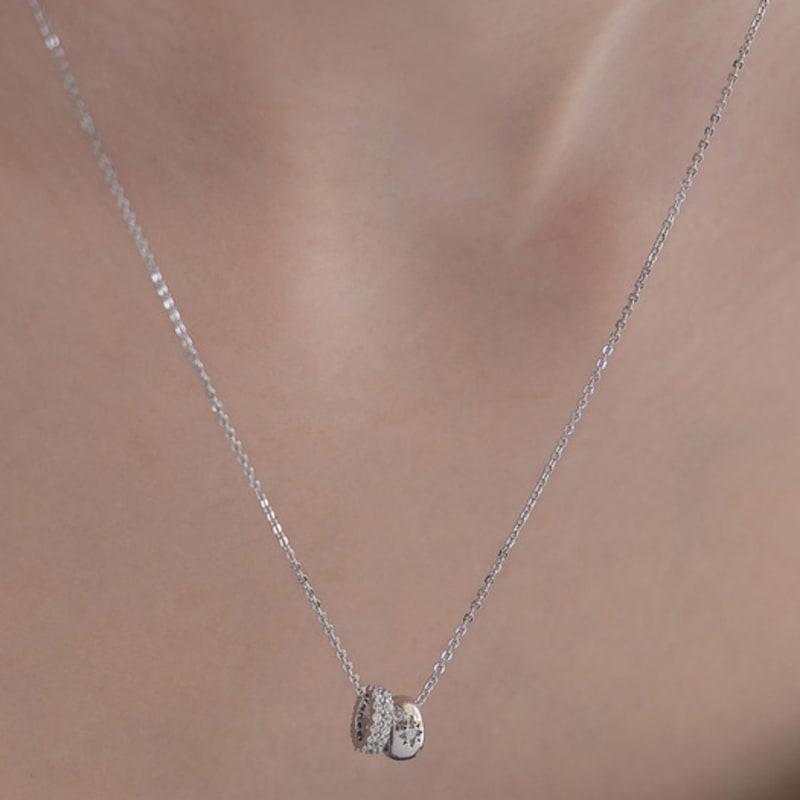 TATIANA (925 Silver) Double Knot Pendant Necklace NZ2476