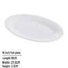 16-inch Pure White Ceramic Oval Fish Plate