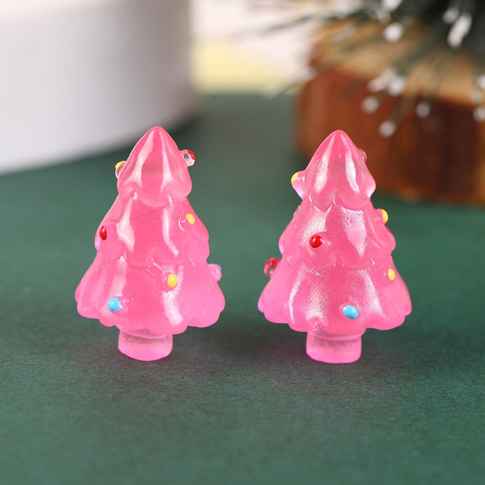 Creative Cartoon Mini Christmas Tree Ornaments: Cute Resin Snow Tree Crafts for Desktop Decoration