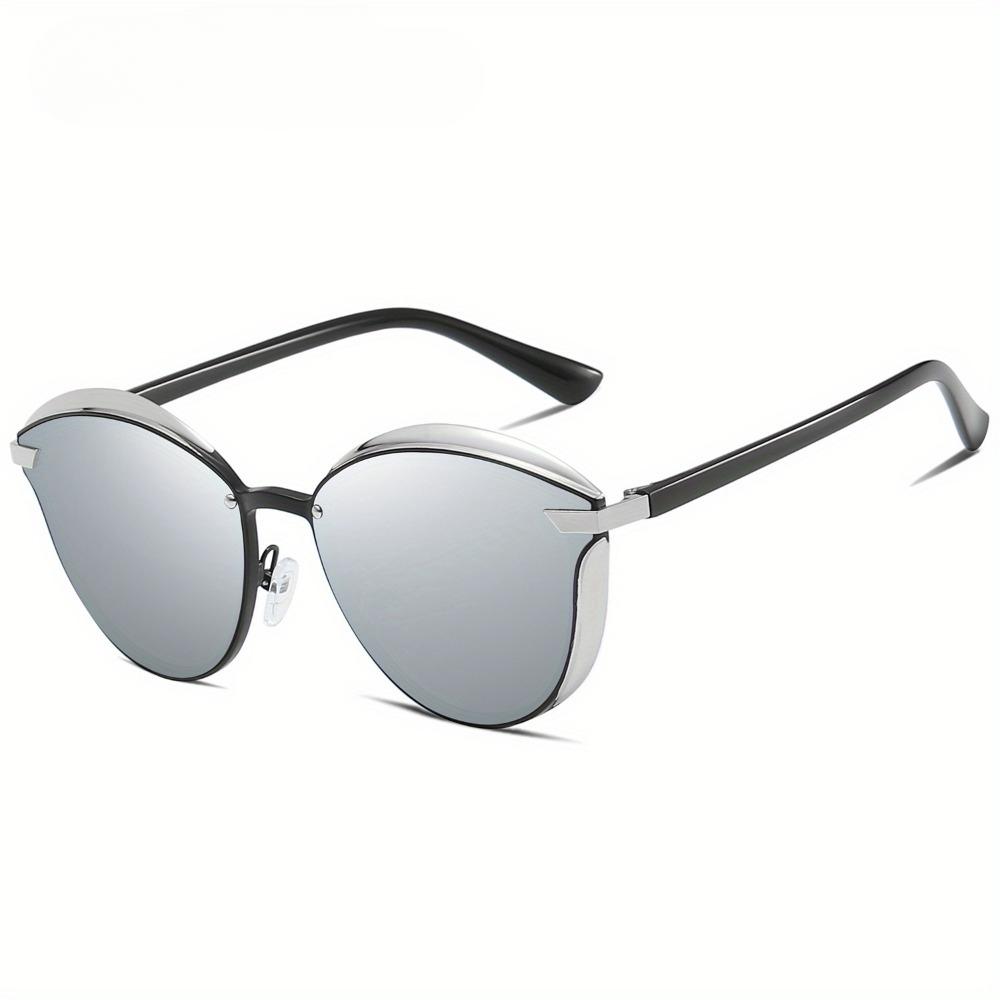 

1 шт. Поляризованные солнцезащитные очки «кошачий глаз» Премиум, стильные и прочные с защитой от ультрафиолета Идеально подходят для мужчин и женщин Удобный аксессуар на любой случай 1pc серебряный