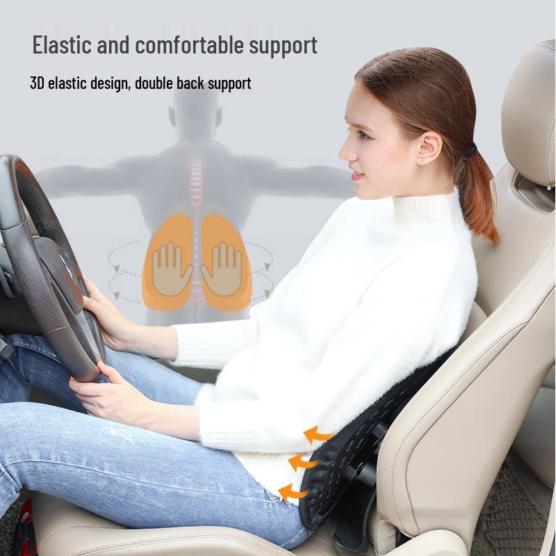 Ergonomic Car & Office Lumbar Support Cushion - Breathable, Comfortable, Double Back Design