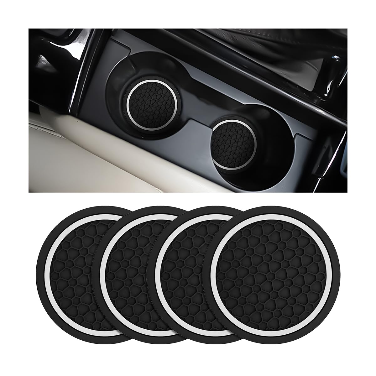 Mandark 4 Pieces Car Cup Holder Coaster, 2.75 Inch Non-Slip 4 pieces