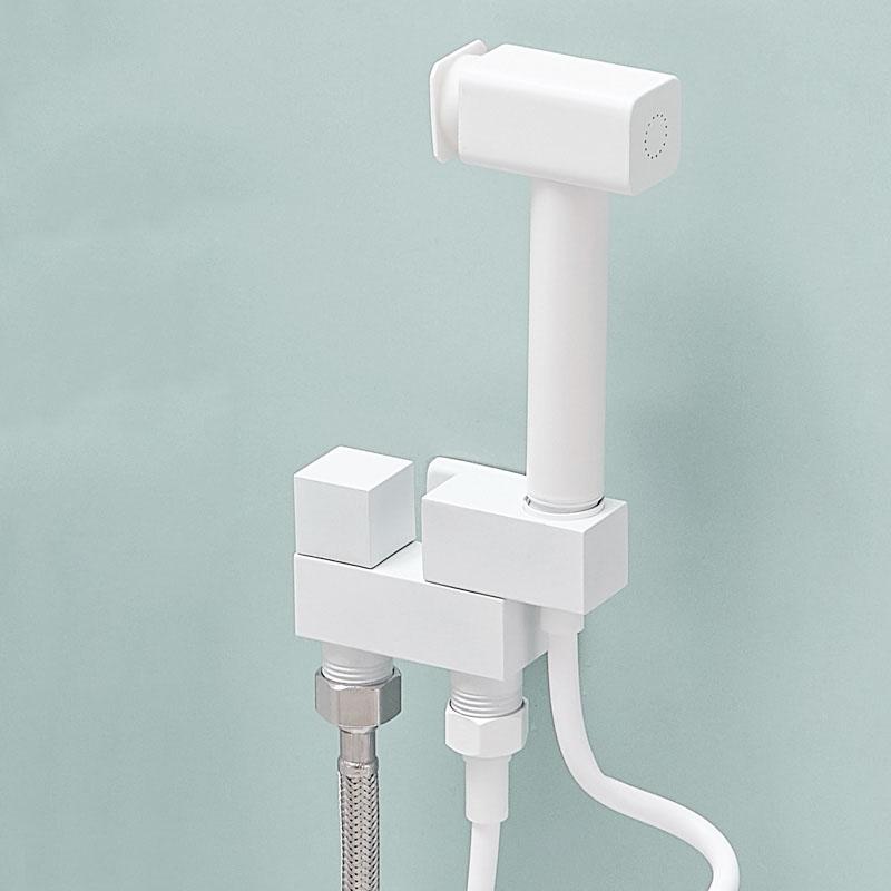 White Toilet Bidet Faucet Solid Brass Handheld Bidet Sprayer Set Black/Gun Gray Bathroom Hand Sprayer Shower Head Self Cleaning