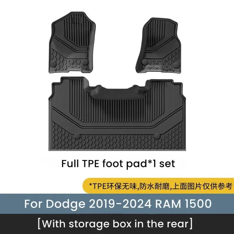 TPE Car Trunk Mat for Dodge RAM 1500 2019-2023 All-Weather Anti-Slip Cargo Liner Floor Mats - Rear Pad Dirty-Proof