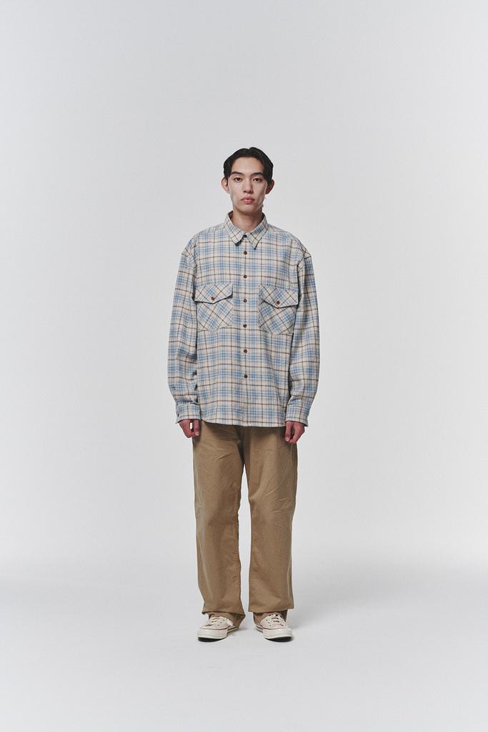 HISHANDER [O.F.C] Officer Wide Chino Pants [Beige]