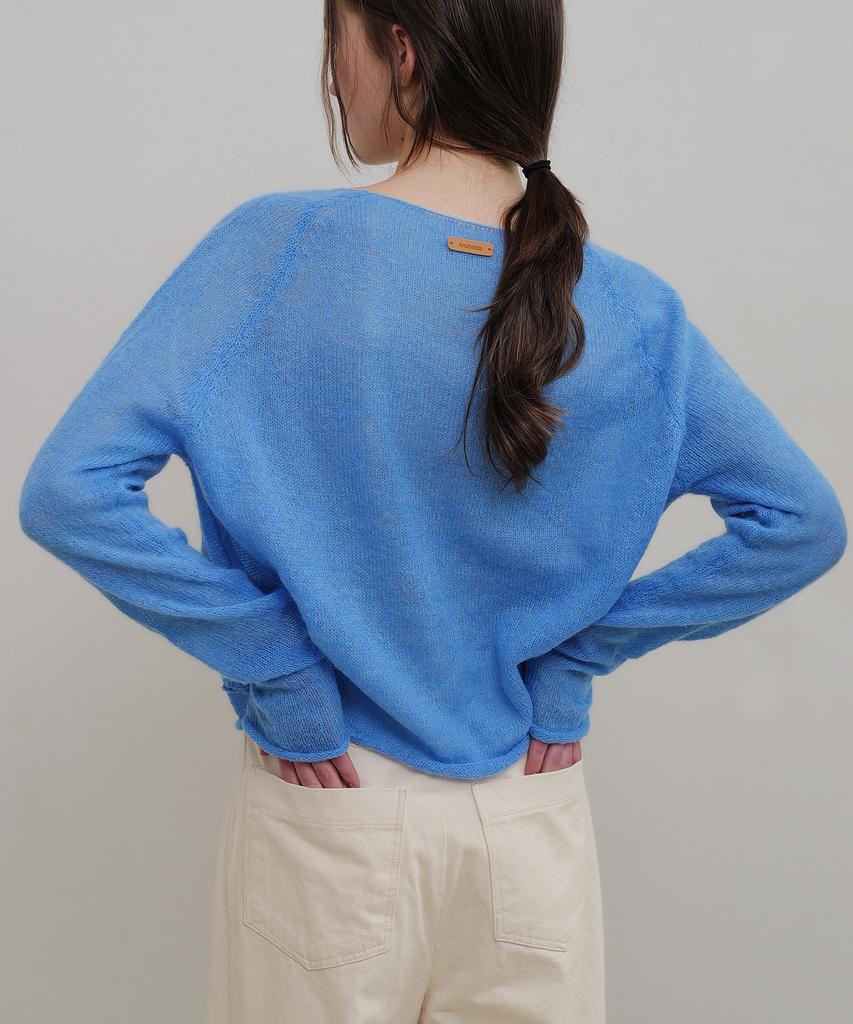 ANDNEEDS Boat Neck Sheer Knit (Blue)