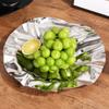 European Style Circle Water Ripples Shape Fruit Plate,Silver Stainless Steel Plate Home Food Tray,Snack Disc Table Decoration