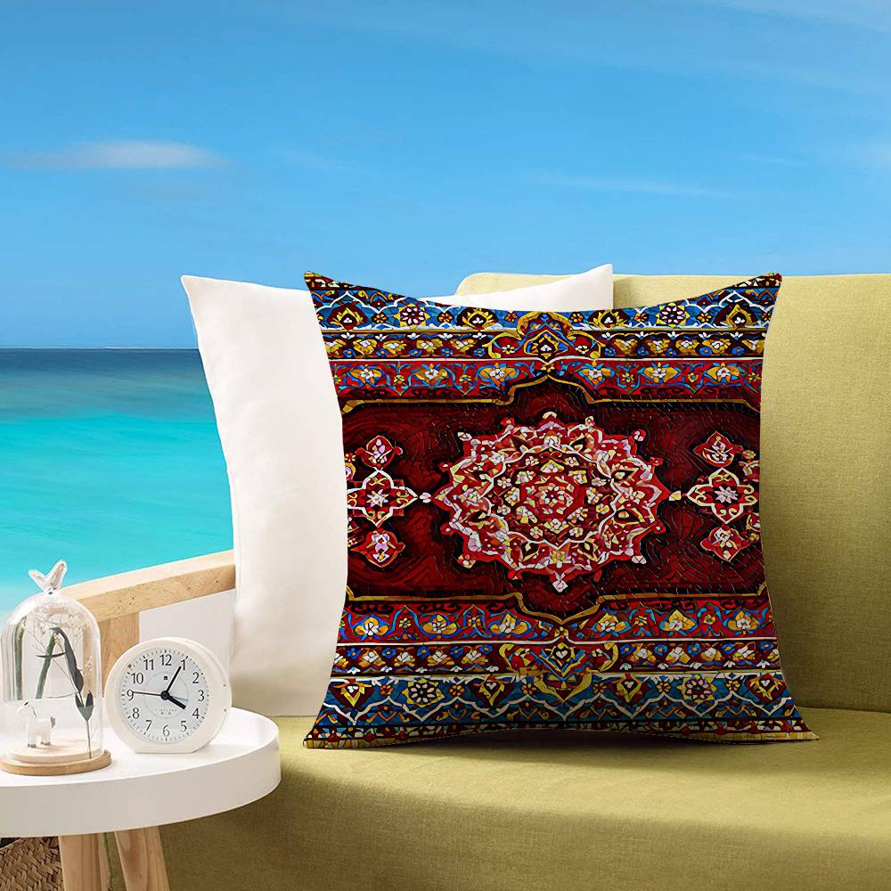 Persian Carpet Customizable Square Pillowcases Stylish And Soft Perfect For Beds Cars And Sofas