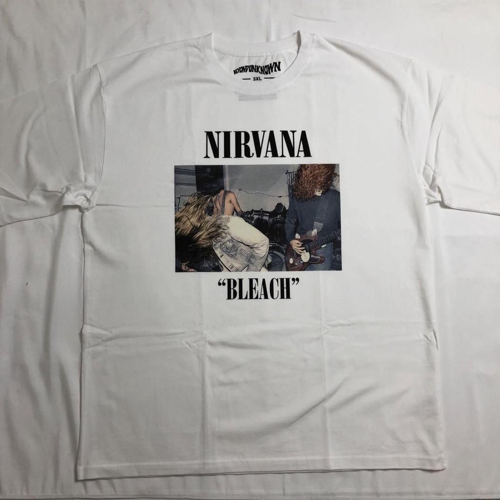 Unisex Shirt Cotton Oversize Large Size Nirvana Bleach Boot Band T-Shirt 90s Vintage