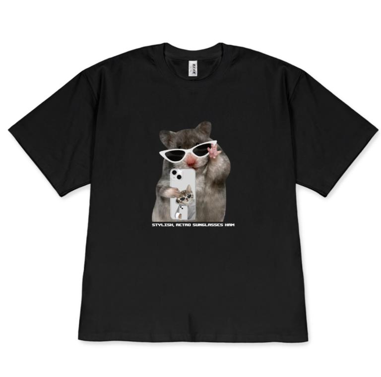 

Funny TShirt Selfie Hamster Graphic Cute Kawaii Stylish Animal Print Short Sleeve Casual Tee for Unisex Women Fashion Versatile 3XL