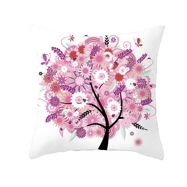 Colorful Tree Printing Decorative Pillowcase Colorful Tree Pillow Case Polyester Tree Pattern Pillow Cover Kussensloop Zt287
