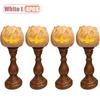 1-4pcs Rustic White Pumpkin Tealight Candle Holder Lantern Design for Fall Halloween Thanksgiving Home Centerpiece Decor